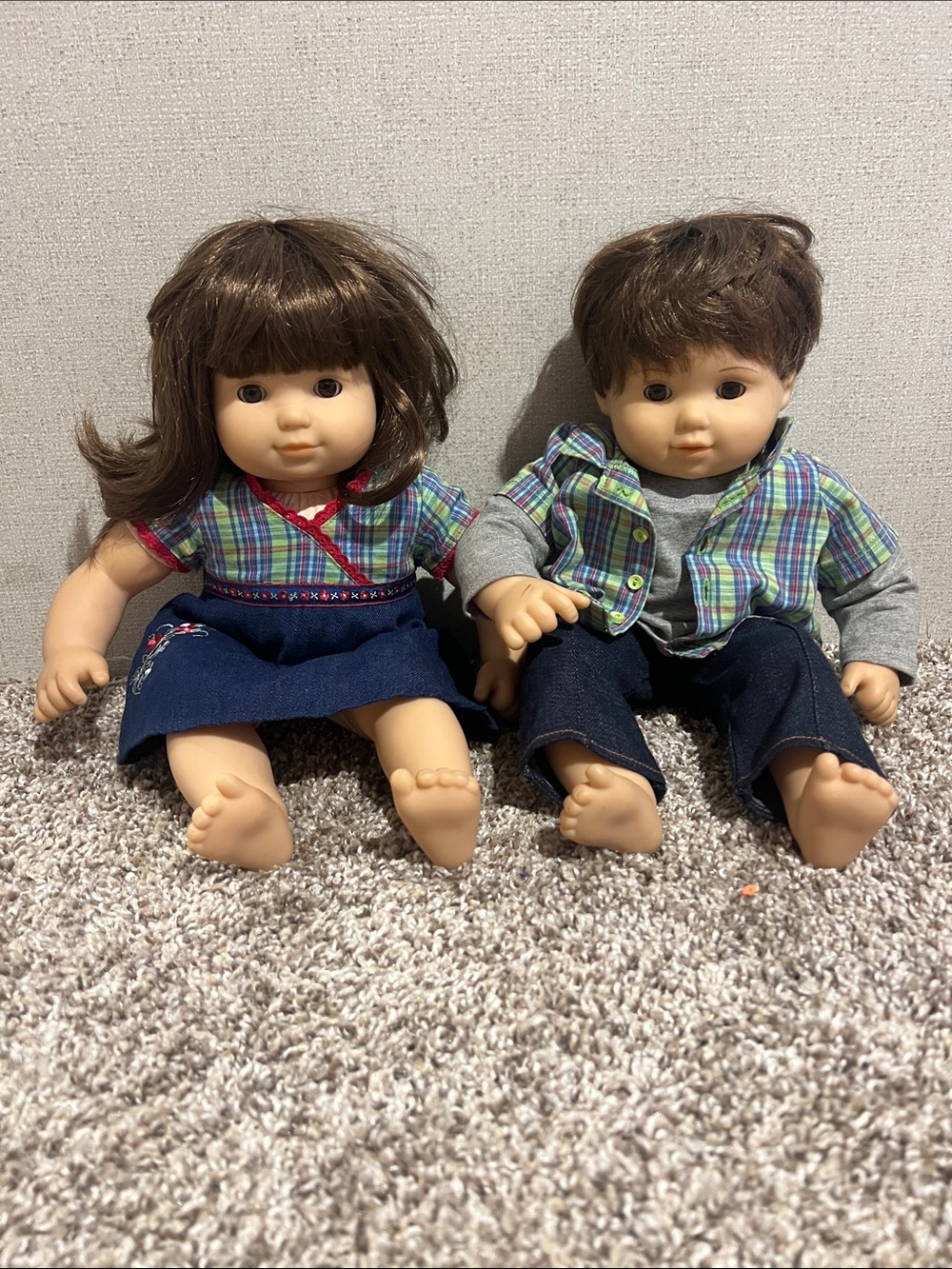 Vintage American girl doll Brown-Haired Baby Doll twins - Kids Toys